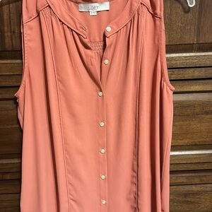 LOFT Peach Buttoned Blouse